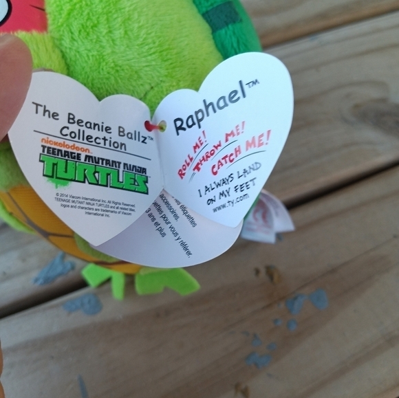 TY Beanie Balls Raphael Teenage Mutant Ninja Turtle Plush Toy - Picture 3 of 3